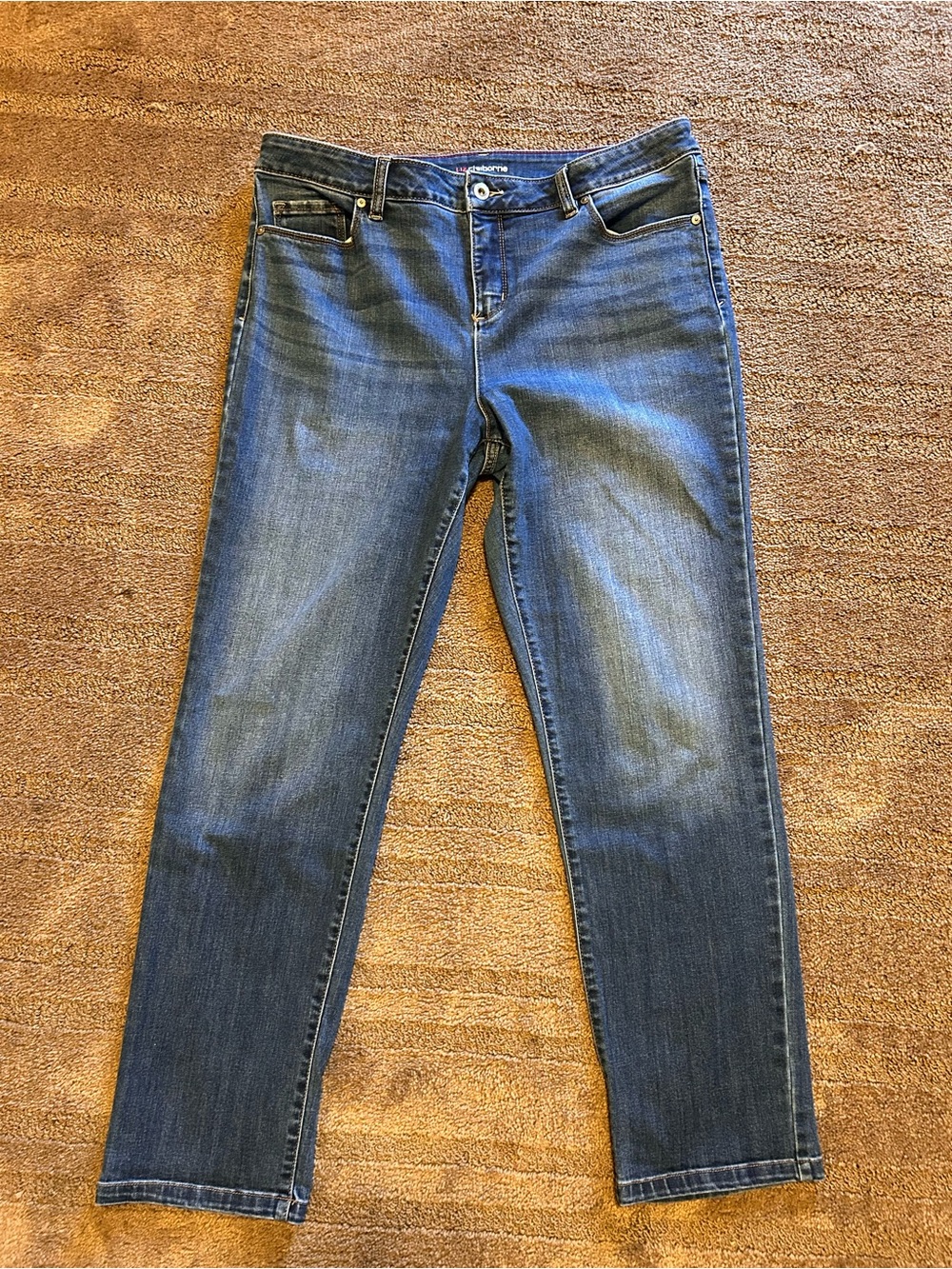 Liz Claiborne Mid-Rise Girlfriend Straight Leg Jean Size 12